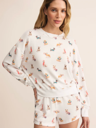 Z SUPPLY LOUNGE COZY UP PUP LONG SLEEVE TOP