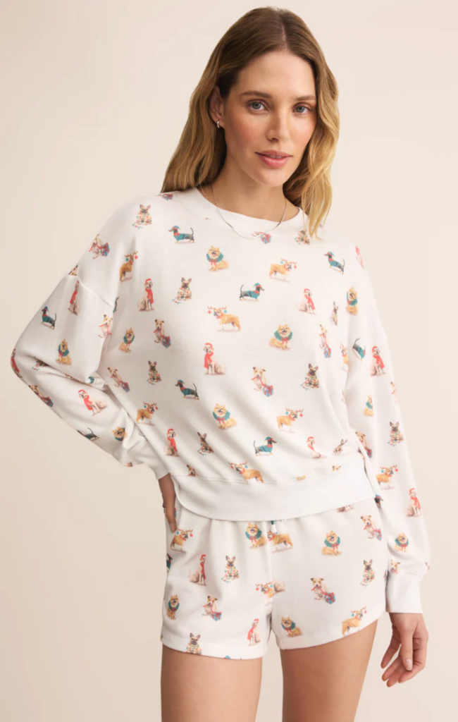 Z SUPPLY LOUNGE COZY UP PUP LONG SLEEVE TOP