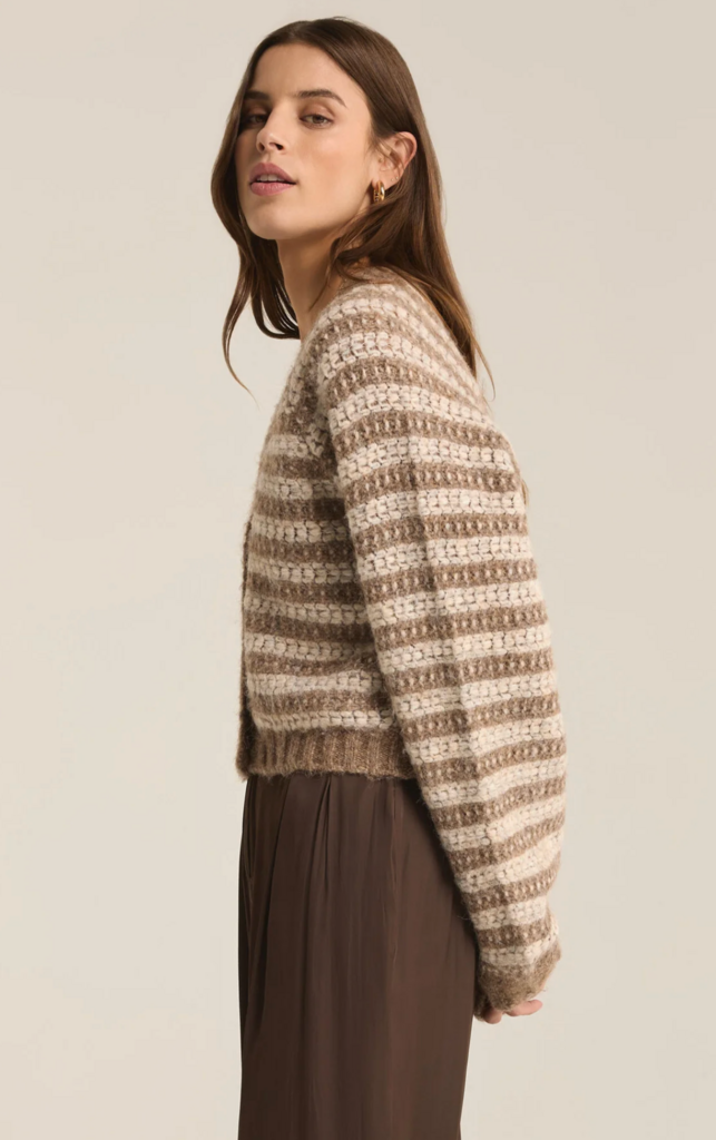 Z SUPPLY ESTE METTALIC STRIPE CARDIGAN