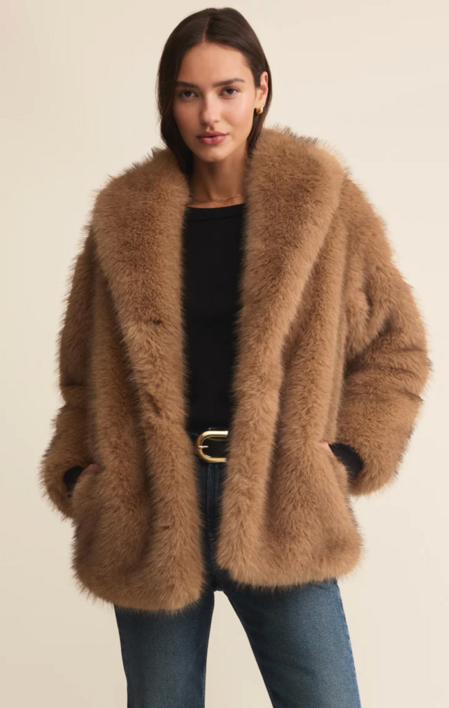 Z SUPPLY LOGAN FAUX FUR COAT
