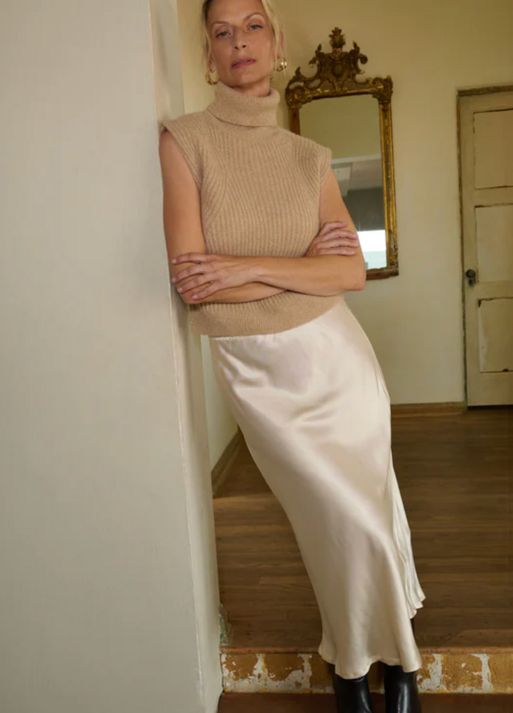 NATION LTD MABE BIAS SKIRT MOONBEAM