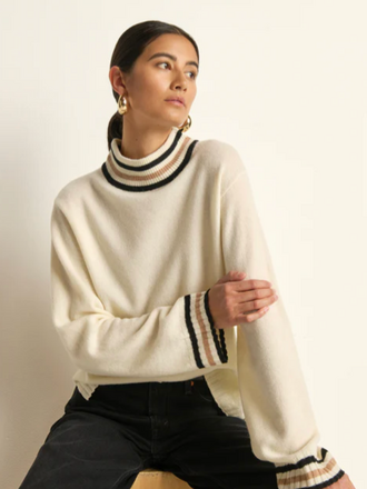 NATION LTD TOMMIE MOCK NECK SWEATER SNOWFLAKE