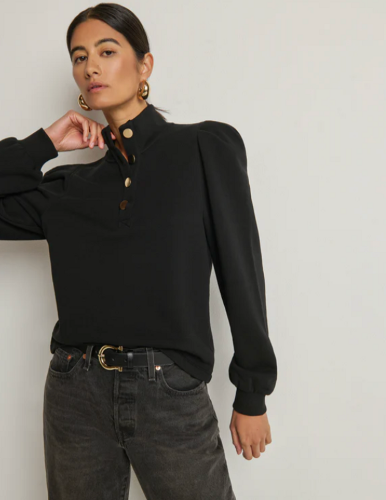 NATION LTD JESSIE SWEATSHIRT JET BLACK