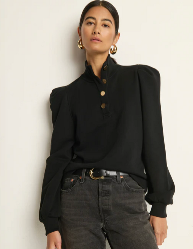 NATION LTD JESSIE SWEATSHIRT JET BLACK