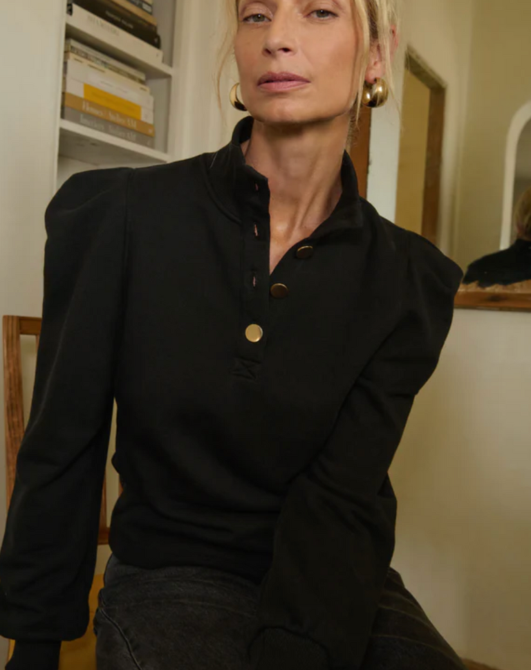 NATION LTD JESSIE SWEATSHIRT JET BLACK