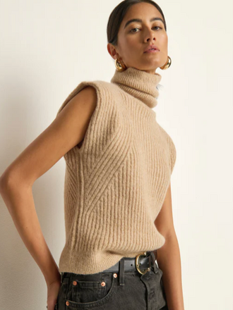 NATION LTD ISHA TURTLENECK TANK SHINY MOONBEAM