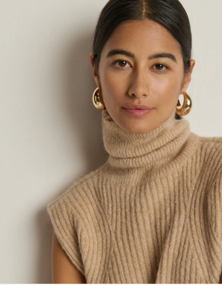 NATION LTD ISHA TURTLENECK TANK SHINY MOONBEAM