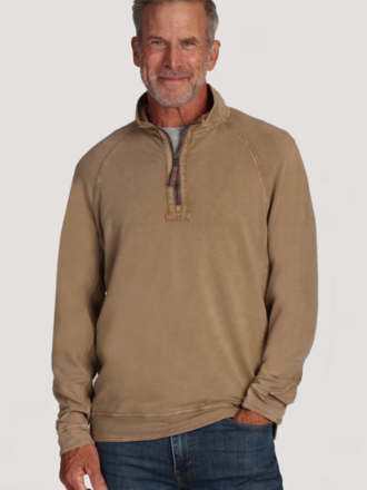 TRUE GRIT VINTAGE CASHMERE HEATHER FLEECE QUARTER ZIP
