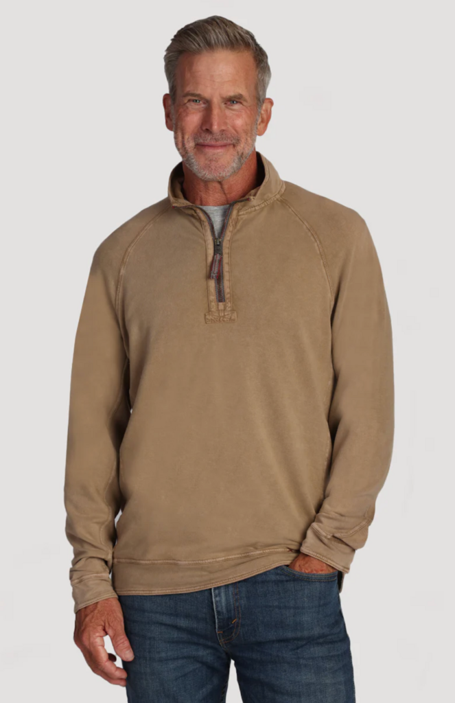 TRUE GRIT VINTAGE CASHMERE HEATHER FLEECE QUARTER ZIP