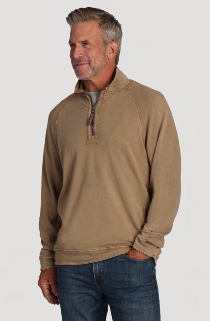 TRUE GRIT VINTAGE CASHMERE HEATHER FLEECE QUARTER ZIP
