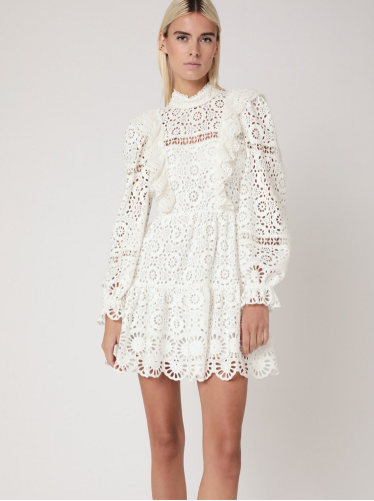 BERENICE RILEY EMBROIDERED MINI DRESS