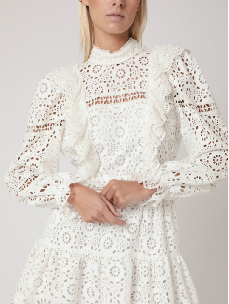 BERENICE RILEY EMBROIDERED MINI DRESS