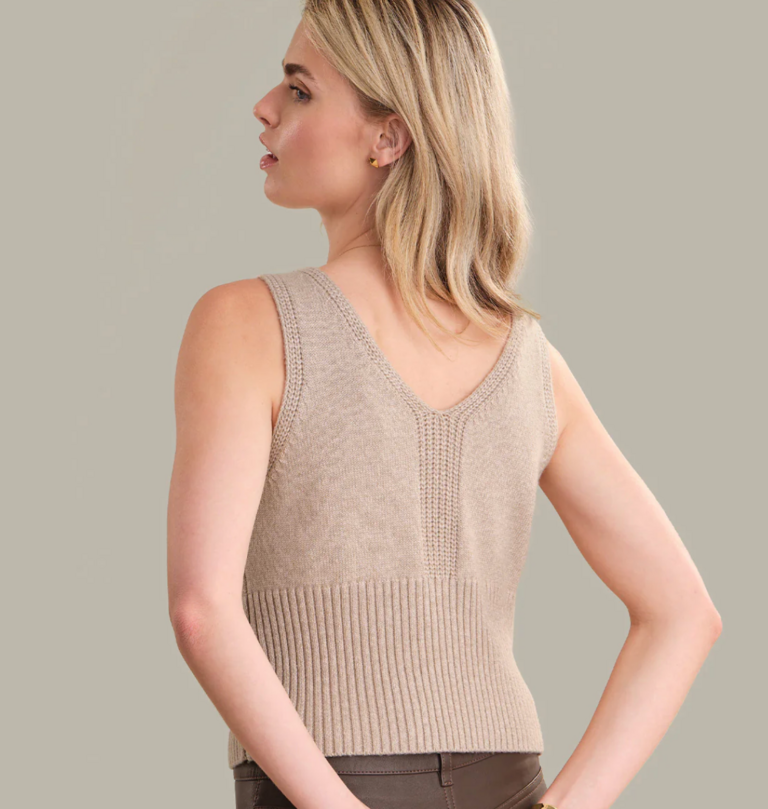 525 AMERICA BRYNN V NECK TANK TOAST HEATHER