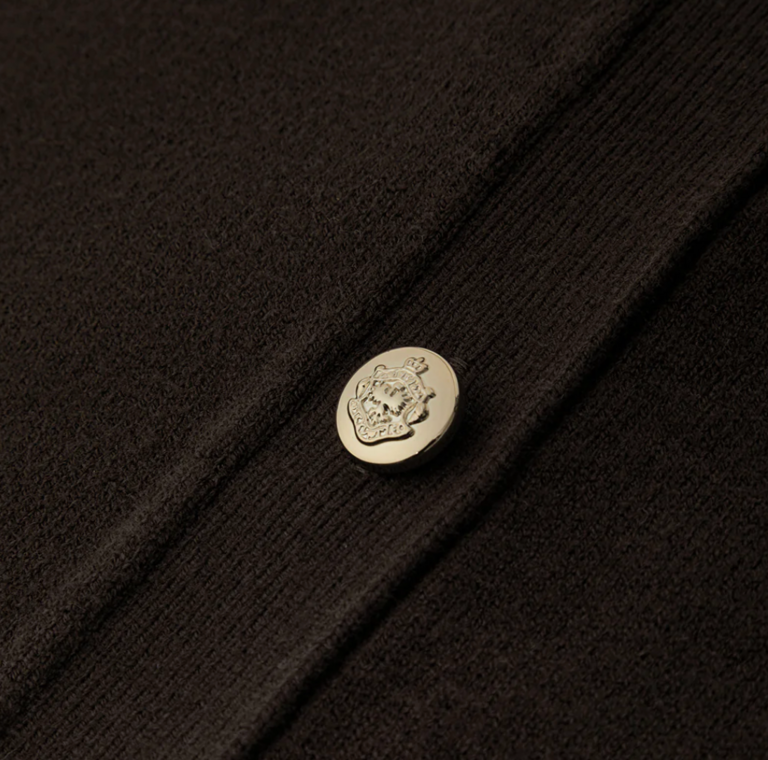 525 AMERICA AVERY METAL BUTTON CREWNECK SWEATER VEST SHAVED CHOCOLATE