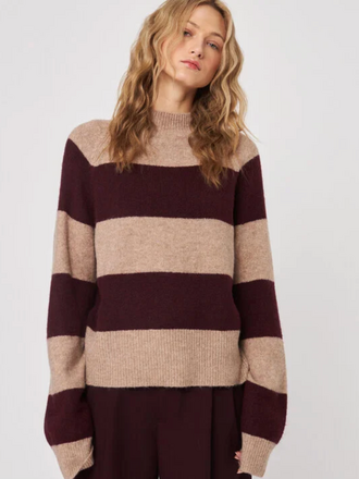 JOHN & JENN EDISON SWEATER PINOT STRIPE