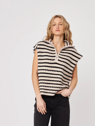 JOHN & JENN ARROW TOP ALMOND STRIPE