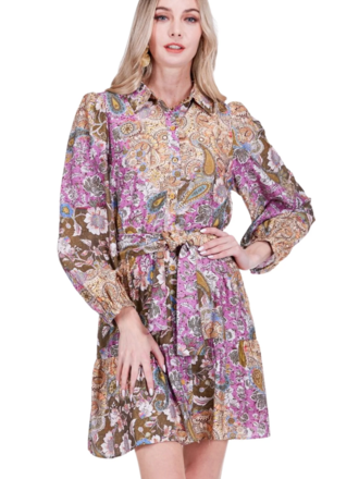 RUFFLES HEM SHIRT DRESS