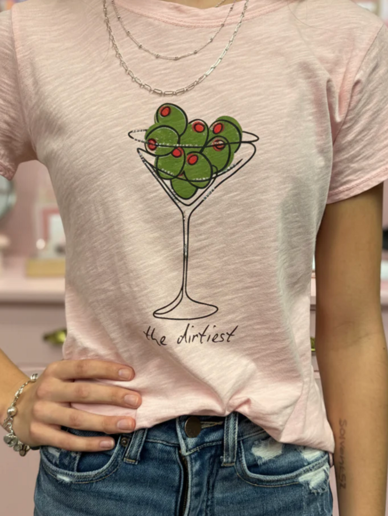 ALL US THE DIRTIEST BABE TEE PINK