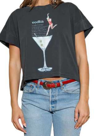 ALL US VODKA JUMP HI-LO TEE VINTAGE BLACK