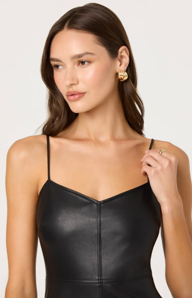 ASTR LEZITH FAUX LEATHER MAXI DRESS