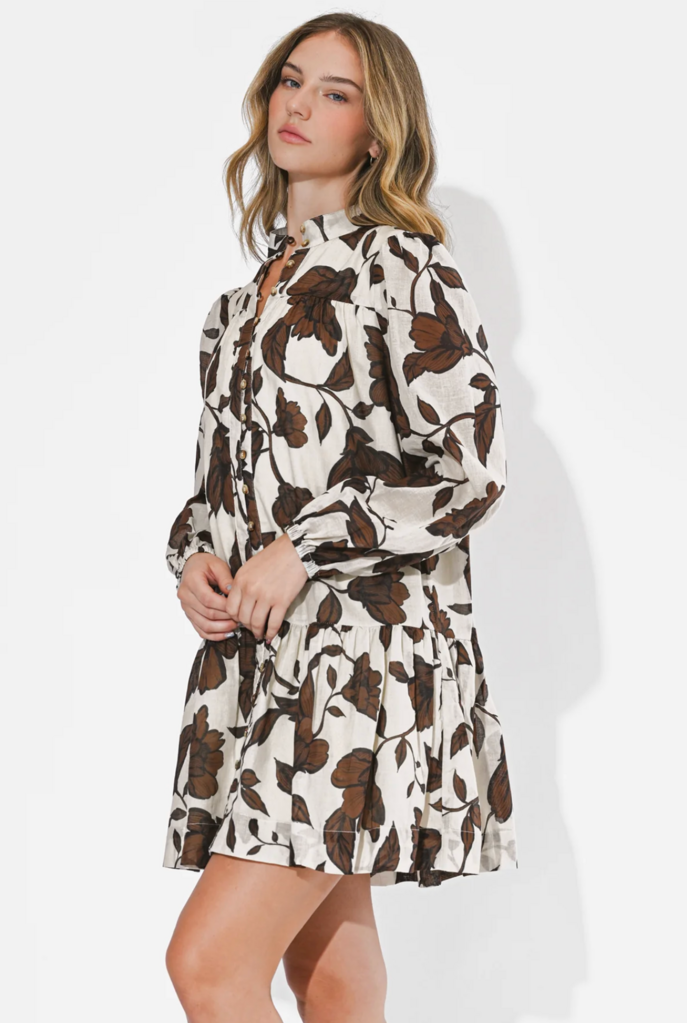 SHARON LONG SLEEVE COTTON DRESS