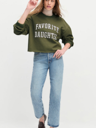 FAVORITE DAUGHTER THE CROPPED COLLEGIATE SWEATSHIRT
