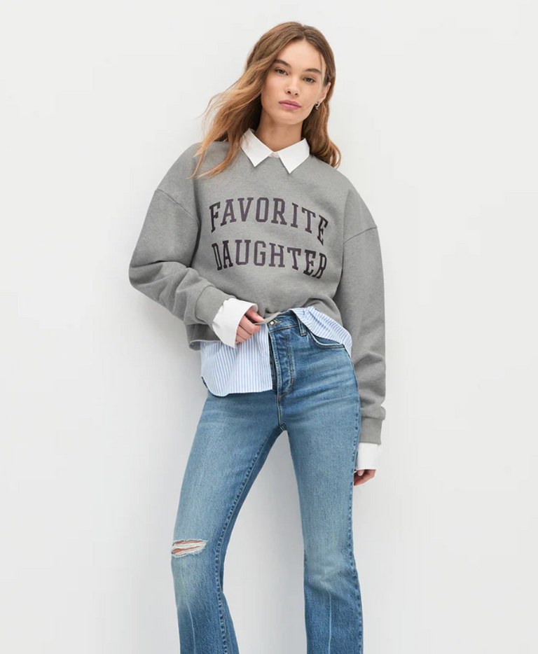 FAVORITE DAUGHTER THE CROPPED COLLEGIATE SWEATSHIRT