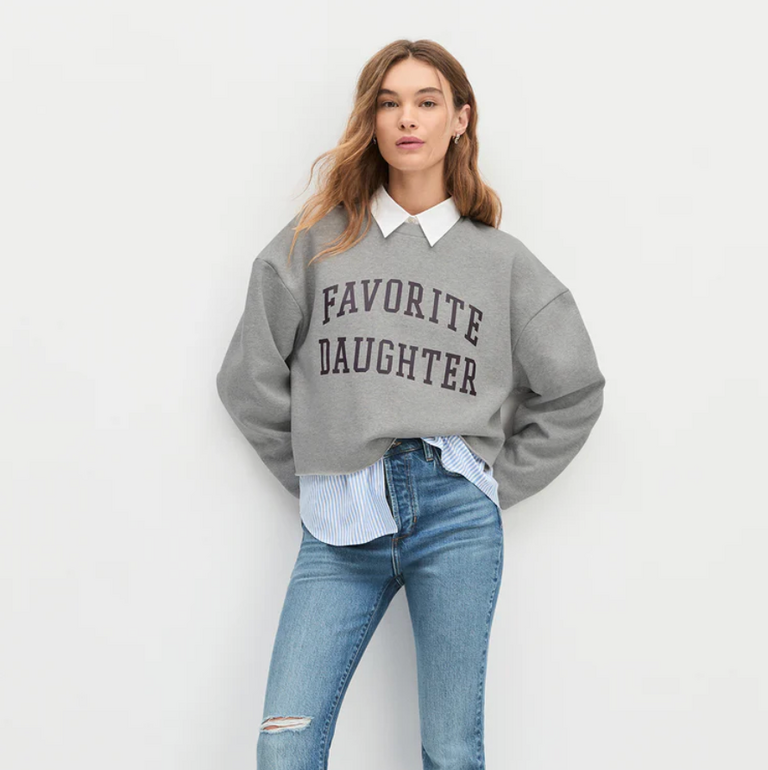 FAVORITE DAUGHTER THE CROPPED COLLEGIATE SWEATSHIRT