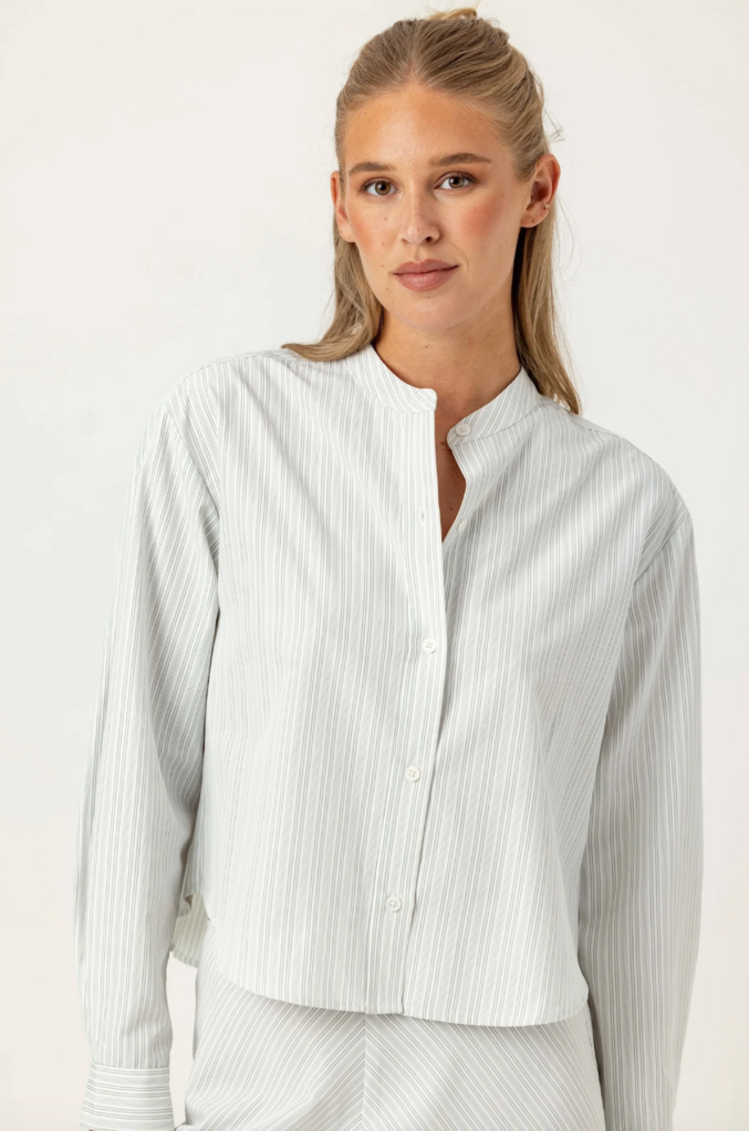 SADIE SHIRT SILVER TOP STITCH