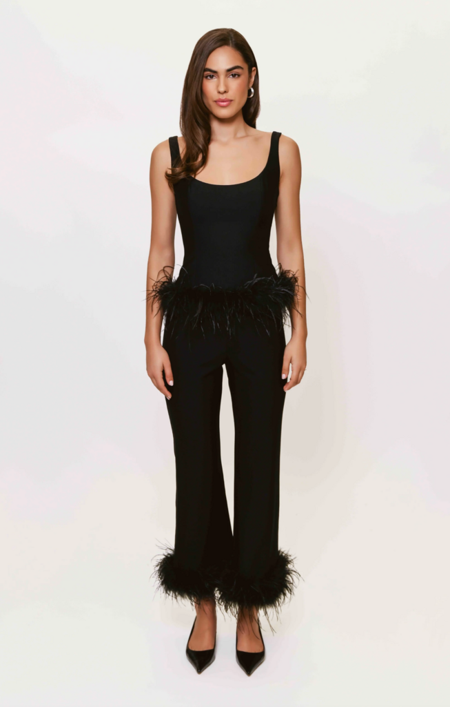 KOTO FAUX FEATHER PANT BLACK