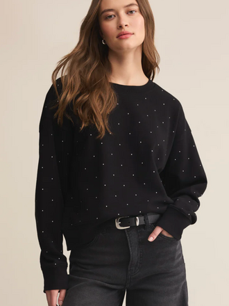 Z SUPPLY SPARKLE EMBELLISHED SWEATSHIRT