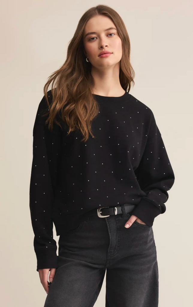 Z SUPPLY SPARKLE EMBELLISHED SWEATSHIRT