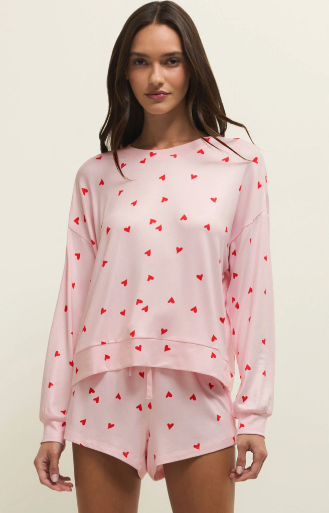 Z SUPPLY MIRA HEART LONG SLEEVE TOP