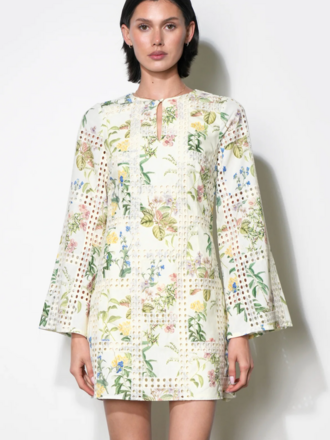 MARSHALL EMBROIDERY EYELET MINI DRESS