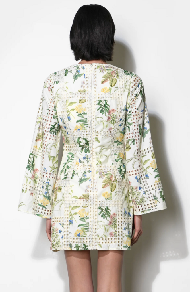MARSHALL EMBROIDERY EYELET MINI DRESS
