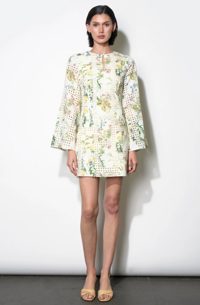 MARSHALL EMBROIDERY EYELET MINI DRESS