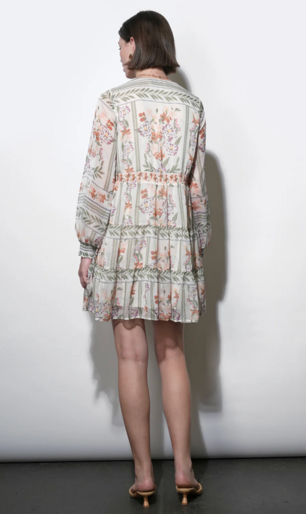 ALEXIS DEEP V TIERED PULLOVER DRESS