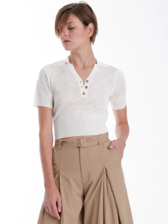 KARINA GRIMALDI ASPEN KNIT TOP WHITE