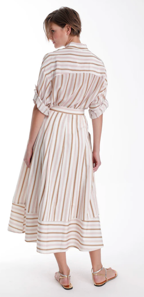 KARINA GRIMALDI SPENCER STRIPED MIDI SKIRT STRIPE MULTI