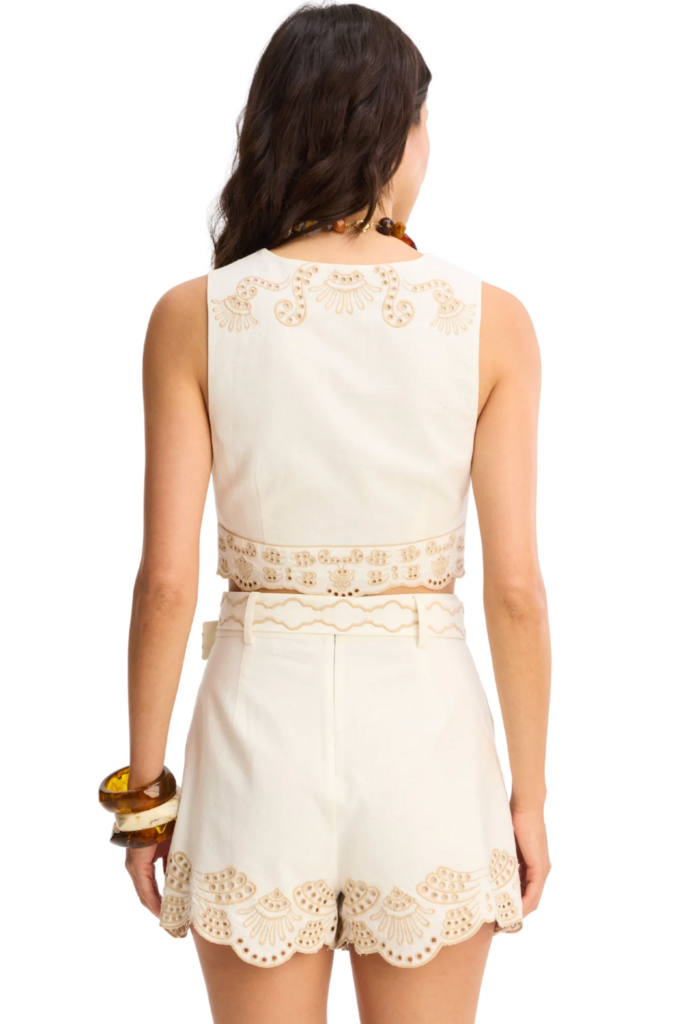 ALLISON NEW YORK EMBROIDERED AINSLEY SHORTS