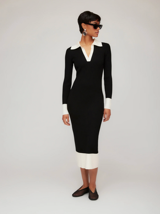 FIFTEEN TWENTY BELLE RIBBED POLO DRESS