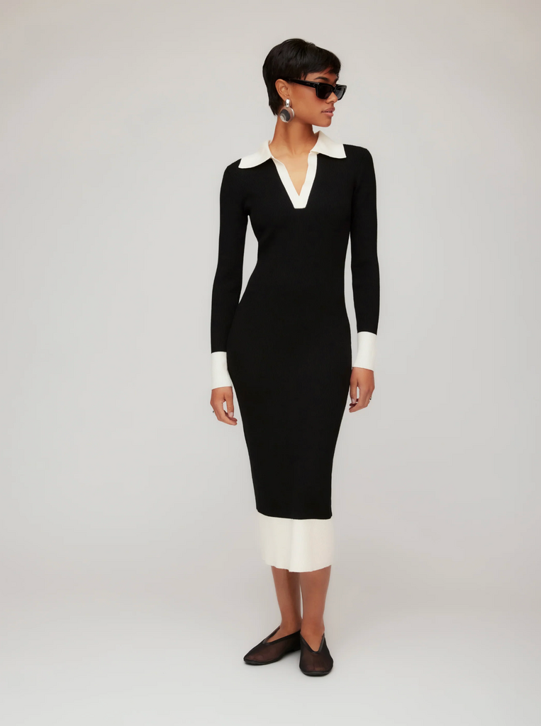 FIFTEEN TWENTY BELLE RIBBED POLO DRESS