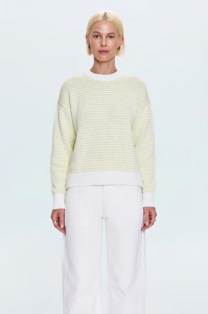 PISTOLA AURA RELAXED CREW NECK SWEATER