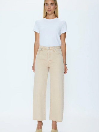 PISTOLA TATE CROP HIGH RISE BOWED WIDE LEG JEAN