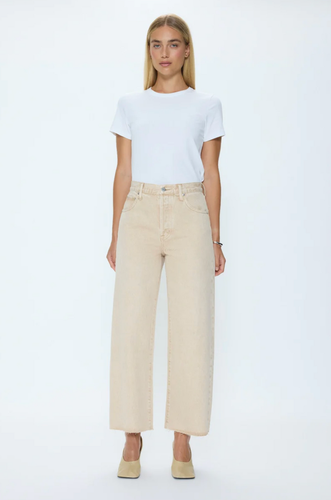 PISTOLA TATE CROP HIGH RISE BOWED WIDE LEG JEAN