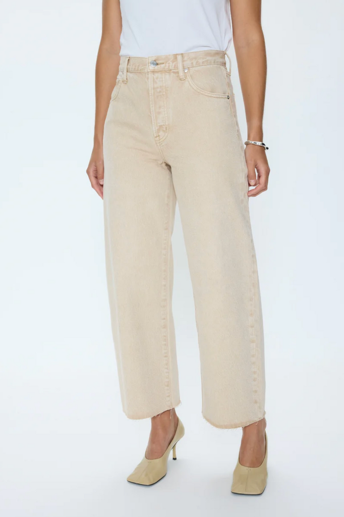 PISTOLA TATE CROP HIGH RISE BOWED WIDE LEG JEAN