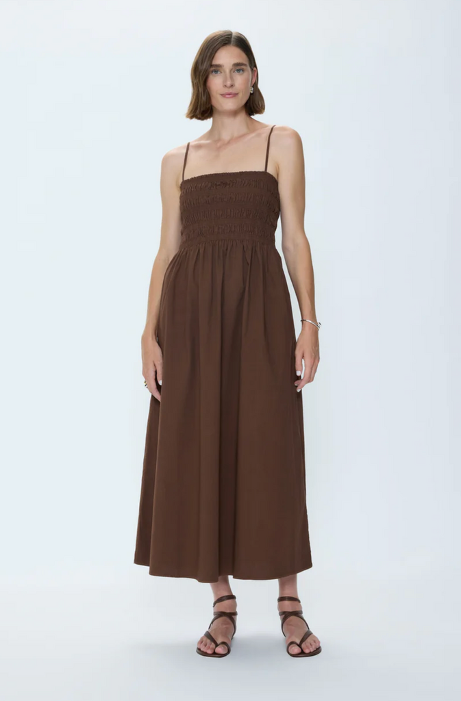 PISTOLA BIANCA SHIRRED BODICE DRESS