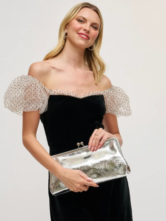 KRISTIN METALLIC CLUTCH