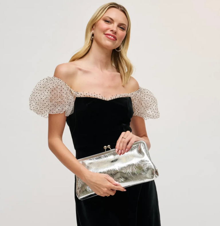 KRISTIN METALLIC CLUTCH