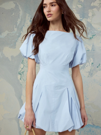ASTR KATTIE PUFF SLEEVE BUBBLE MINI DRESS